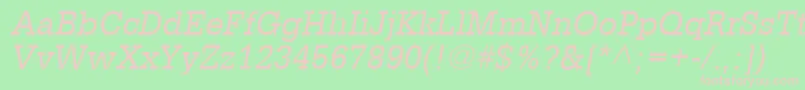 Шрифт GlyphaLt55Oblique – розовые шрифты на зелёном фоне