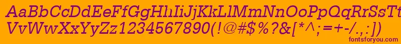 GlyphaLt55Oblique Font – Purple Fonts on Orange Background