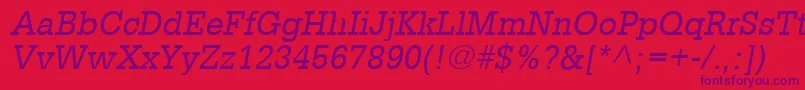 GlyphaLt55Oblique Font – Purple Fonts on Red Background