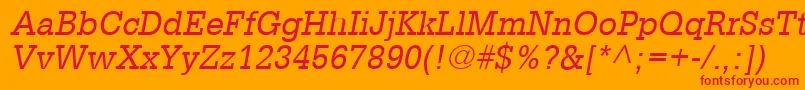 GlyphaLt55Oblique Font – Red Fonts on Orange Background