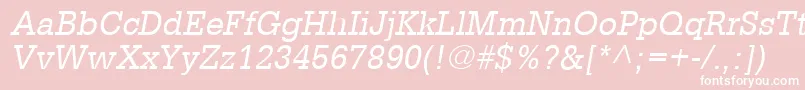フォントGlyphaLt55Oblique – ピンクの背景に白い文字