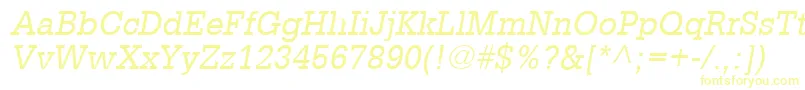 GlyphaLt55Oblique Font – Yellow Fonts on White Background