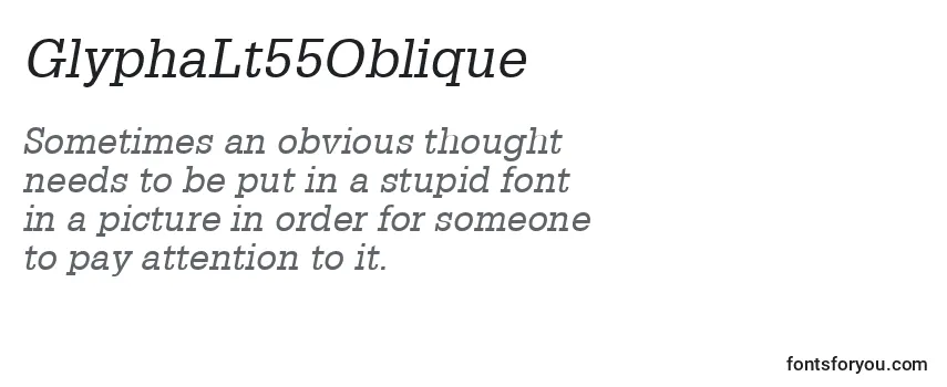 Review of the GlyphaLt55Oblique Font