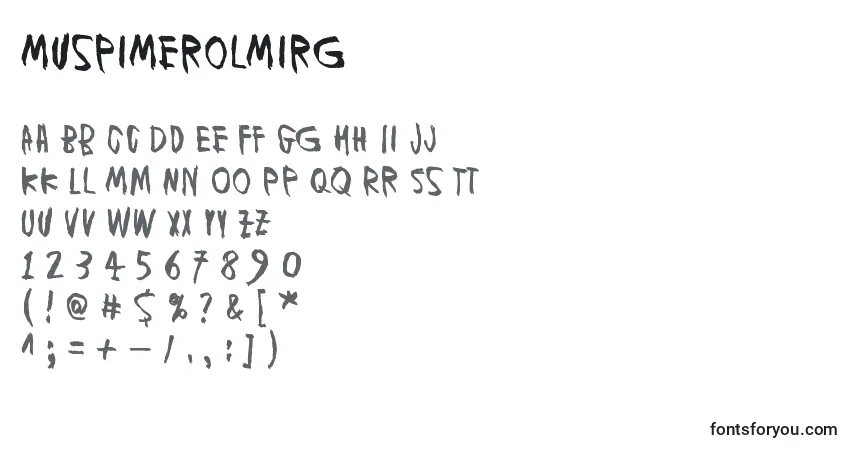Fuente MuspiMerolMirg - alfabeto, números, caracteres especiales