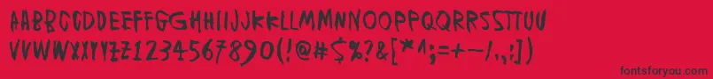 MuspiMerolMirg Font – Black Fonts on Red Background