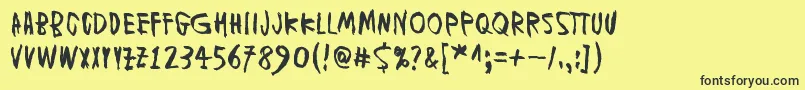 MuspiMerolMirg Font – Black Fonts on Yellow Background