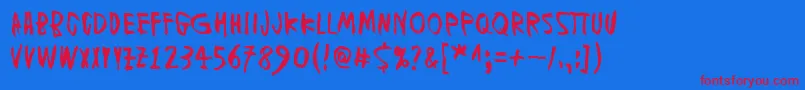MuspiMerolMirg Font – Red Fonts on Blue Background