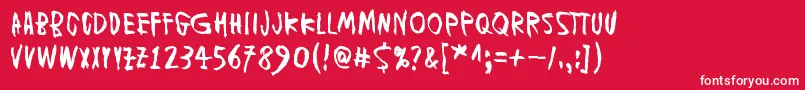 MuspiMerolMirg Font – White Fonts on Red Background