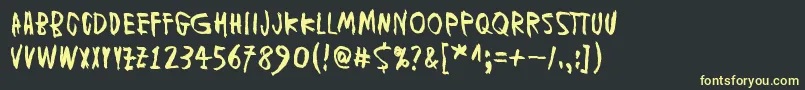 MuspiMerolMirg Font – Yellow Fonts on Black Background