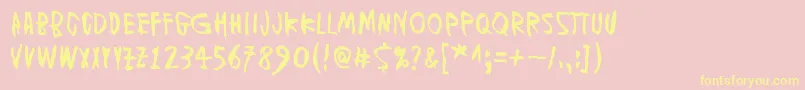 MuspiMerolMirg Font – Yellow Fonts on Pink Background