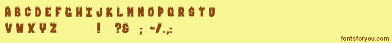 BurningMan Font – Brown Fonts on Yellow Background