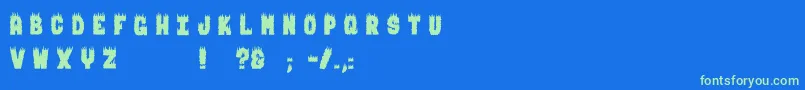 BurningMan Font – Green Fonts on Blue Background