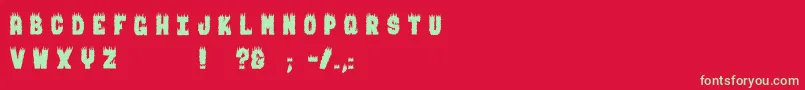 BurningMan Font – Green Fonts on Red Background