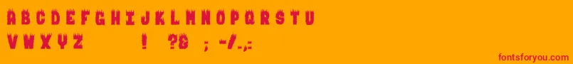 BurningMan Font – Red Fonts on Orange Background
