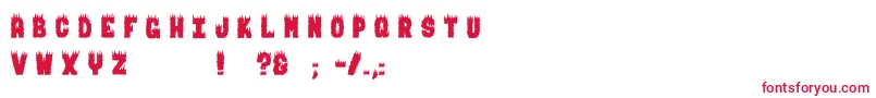 BurningMan Font – Red Fonts on White Background