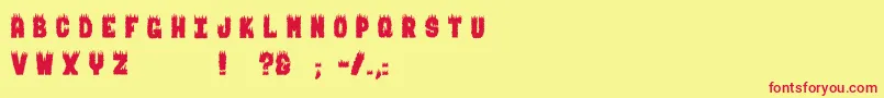 BurningMan Font – Red Fonts on Yellow Background