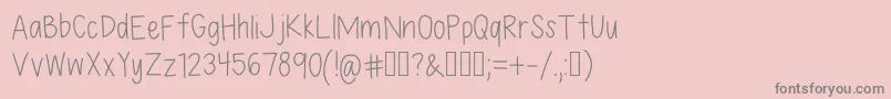 LexFont-fontti – harmaat kirjasimet vaaleanpunaisella taustalla