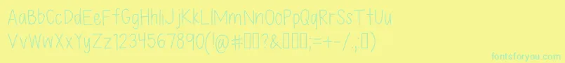 LexFont Font – Green Fonts on Yellow Background