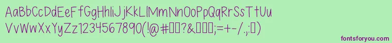 LexFont Font – Purple Fonts on Green Background