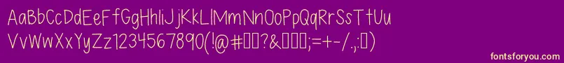 LexFont-fontti – keltaiset fontit violetilla taustalla