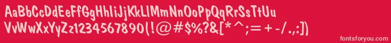 Dominoro Font – Pink Fonts on Red Background