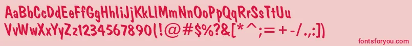 Dominoro Font – Red Fonts on Pink Background