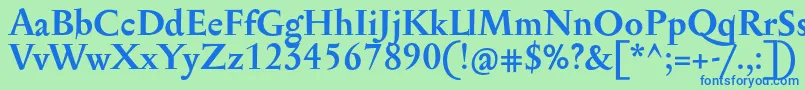 フォントSerapionProBold – 青い文字は緑の背景です。