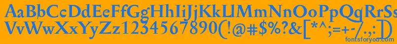 フォントSerapionProBold – オレンジの背景に青い文字