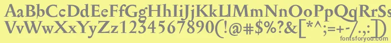 フォントSerapionProBold – 黄色の背景に灰色の文字