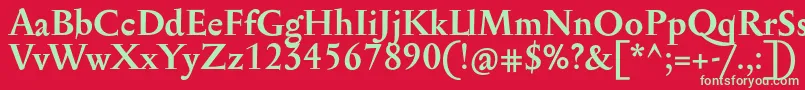 フォントSerapionProBold – 赤い背景に緑の文字