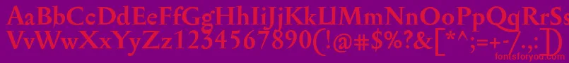 SerapionProBold-Schriftart – Rote Schriften auf violettem Hintergrund