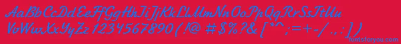 Jikha1-fontti – siniset fontit punaisella taustalla