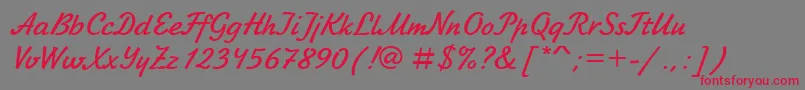 Jikha1 Font – Red Fonts on Gray Background