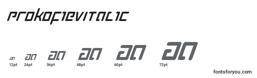 ProkofievItalic Font Sizes