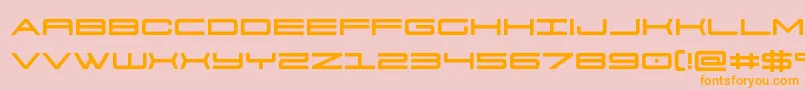 フォント911porschav3 – オレンジの文字がピンクの背景にあります。