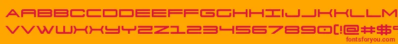 Fonte 911porschav3 – fontes vermelhas em um fundo laranja