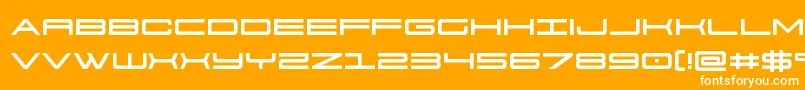 Fonte 911porschav3 – fontes brancas em um fundo laranja