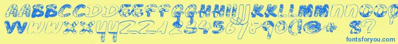 Justbeforeliposuction Font – Blue Fonts on Yellow Background