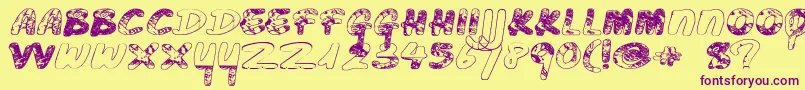 Justbeforeliposuction Font – Purple Fonts on Yellow Background