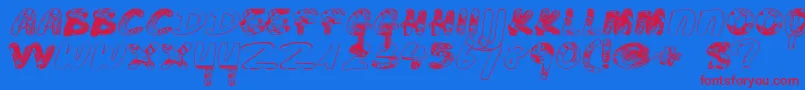 Justbeforeliposuction Font – Red Fonts on Blue Background