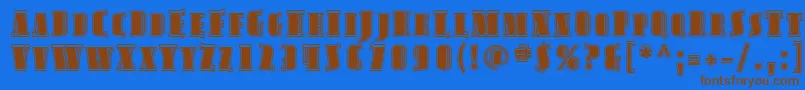Avond15 Font – Brown Fonts on Blue Background