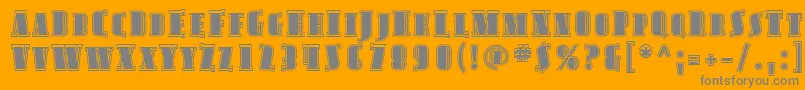 Avond15-Schriftart – Graue Schriften auf orangefarbenem Hintergrund