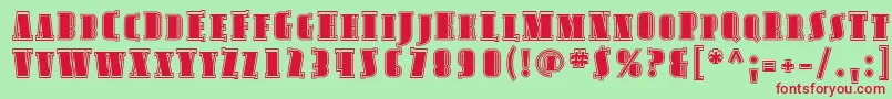 Avond15 Font – Red Fonts on Green Background