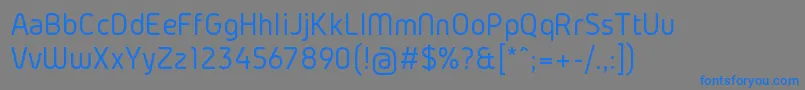 Fonte GidolinyaRegular – fontes azuis em um fundo cinza