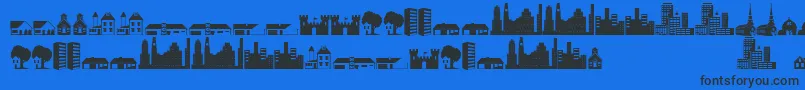 フォントLittlecity2000 – 黒い文字の青い背景