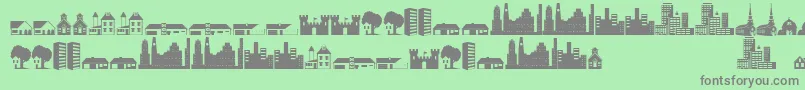 フォントLittlecity2000 – 緑の背景に灰色の文字