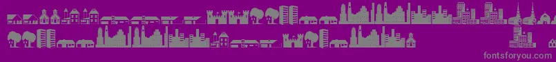 Littlecity2000-Schriftart – Graue Schriften auf violettem Hintergrund