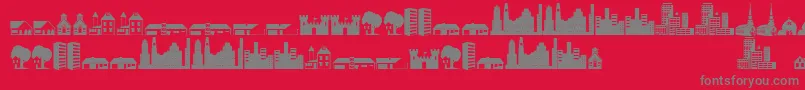fuente Littlecity2000 – Fuentes Grises Sobre Fondo Rojo