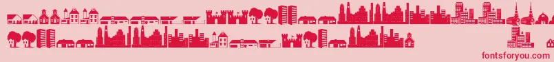 Fonte Littlecity2000 – fontes vermelhas em um fundo rosa