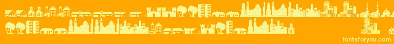 fuente Littlecity2000 – Fuentes Amarillas Sobre Fondo Naranja